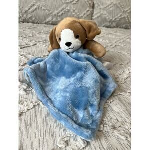 Carter's Blue Tan Puppy Dog Soother Baby Blankie Security Blanket Lovey Plush